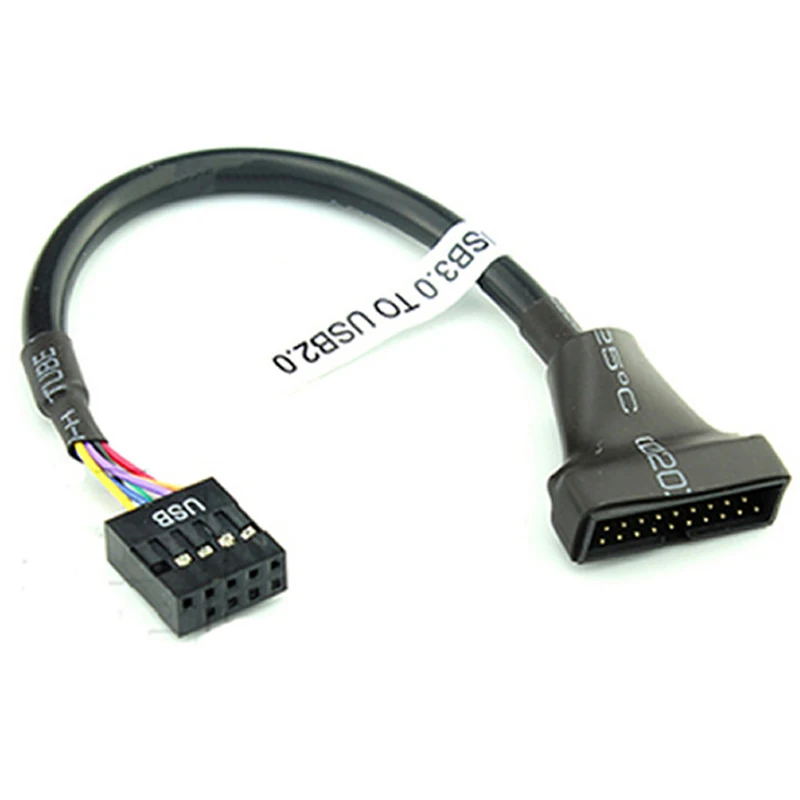 2 Pcs USB 3.0 Header To USB 2.0,USB 3.0 To USB 2.0 Motherboard Adapter Cable,19 Pin USB3.0 Male To 9 Pin USB2.0 Female