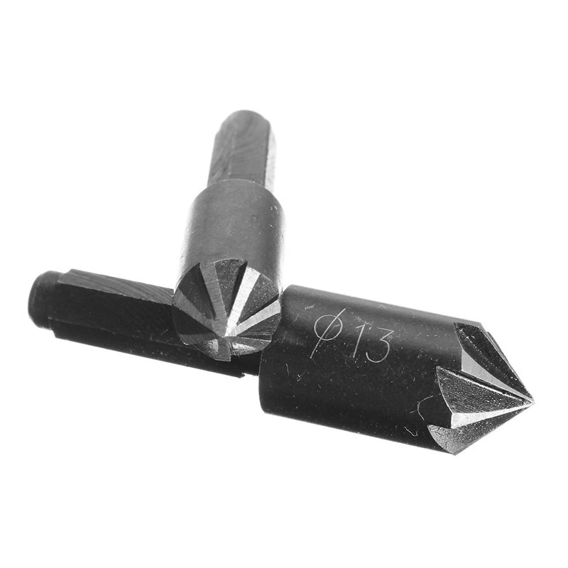 2 PC 7 Flute Countersink Sedikit Alat Set Meja Wastafel HCS Chamfering Cutter Rose Reamer Talang 1/4 Inci (6.35 MM) hex Shank Mata Bor