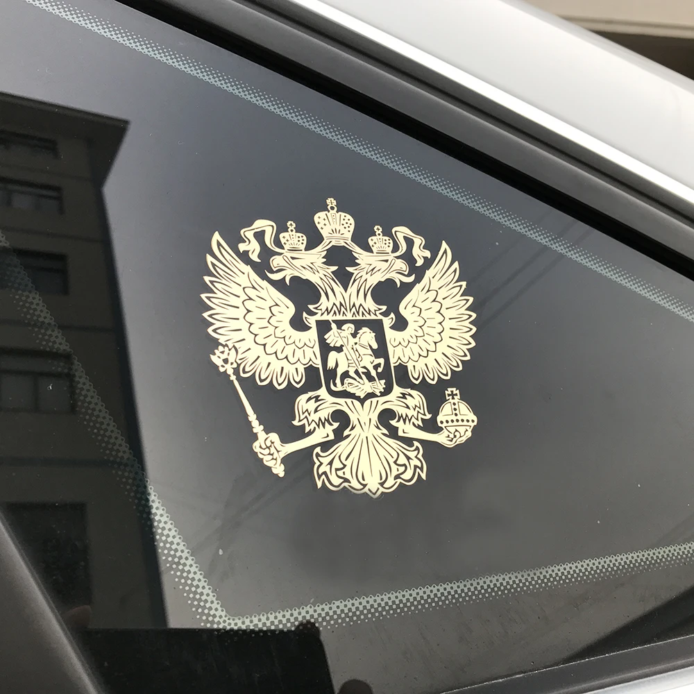 3D aluminum coat of arms of Russia car sticker for Lada Granta Xray Vesta For Kia Rio Solaris Creta For Golf Polo