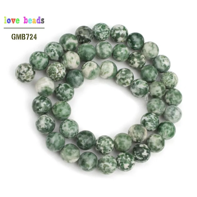 Natural Spot  Jaspers Stone Beads Round Loose Spacer Round Beads For Jewelry Making 4/6/8/10/12 mm DIY Bracelet Necklace