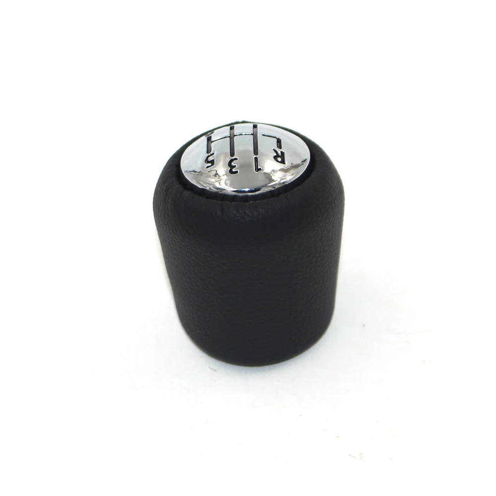 6 Speed Chrome Cap Black Character For Renault Laguna II 2 Mk2 2001-2007 Car Leather Gear Shift Knob Lever Stick Handball Head