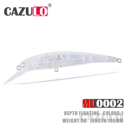 Blank Unpainted Fishing Accessories Lure Floating Minnow Isca Artificial Diy ABS 9g/105mm Pesca Wobblers Peche A La Carpe Leurre