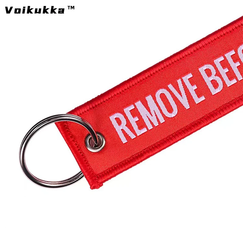 Voikukka Jewelry Colorful Aviation Gifts Remove Before Flight Memorial Key Embroidery Pendant Tags Keychain Rectangle Keyring