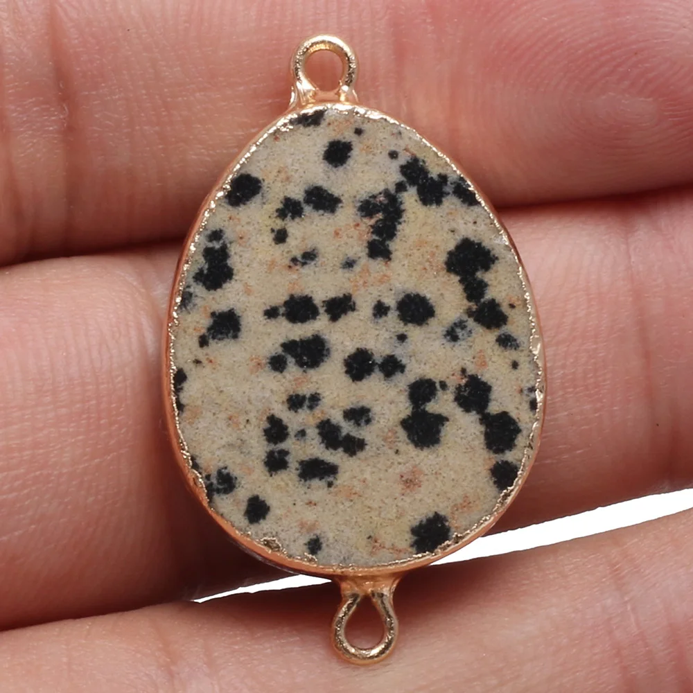 Natural Stone Agates Pendant Water Drop Shape Quartz Crystal Double Hole Connector Charms Jewelry Making DIY Necklace Bracelet