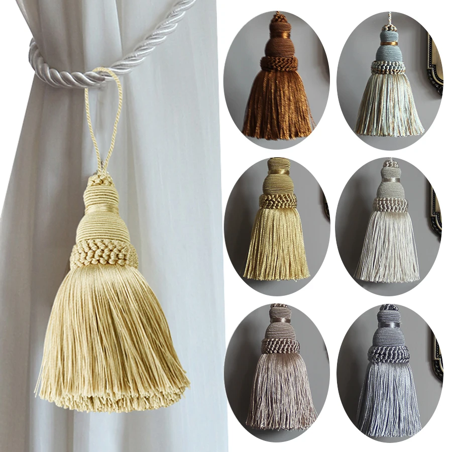 BEL AVENIR 1Pc Home Decoration Key Tassel Handmade Curtain Accessories Hanging Ball Tassels Fringe Spike Room Decor Accessory