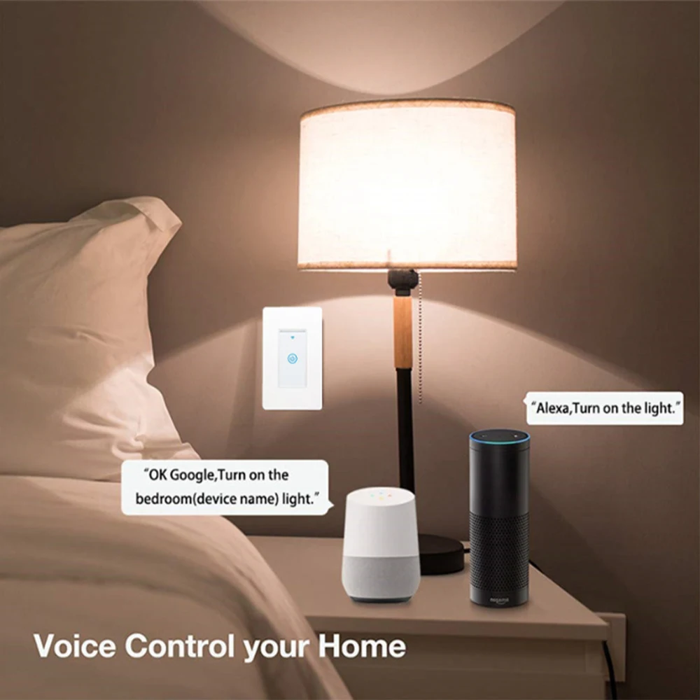 Zemismart Tuya WiFi 2 Way สวิทช์ Neutral ต้องใช้สวิทช์สวิทช์ Alexa Google Home Control ไม่ต้องใช้ Hub