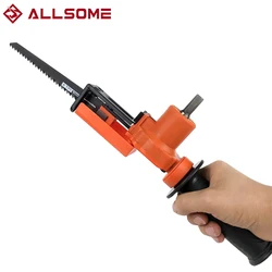 ALLSOME 375mm Electric  Drill Modified Cordless Reciprocating Saw Metal Wood Cutter Electric Drill Attachment With Blades Tool