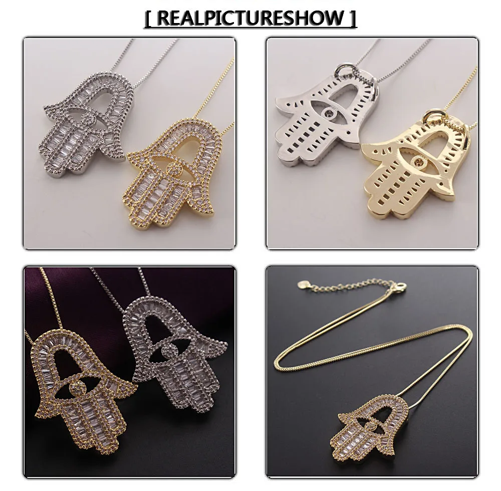 Mhs. sun 1pc Mode kubischen Schmuck mit bösen Blick von Horus aaa Zirkon Hände Anhänger Halskette Kette Halsreif für Frauen/Männer Geschenk – Detail 22