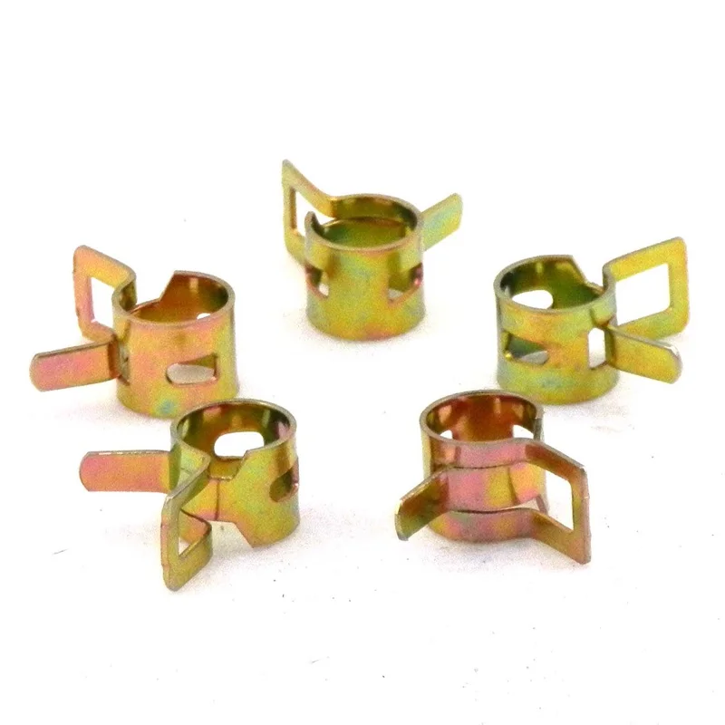 

5 Pieces Motorcycle Scooter Car Vehicle ATV Go Kart Fuel Line Hose Tubing Water Pipe Air Tube Spring Clips Clamps 8mm