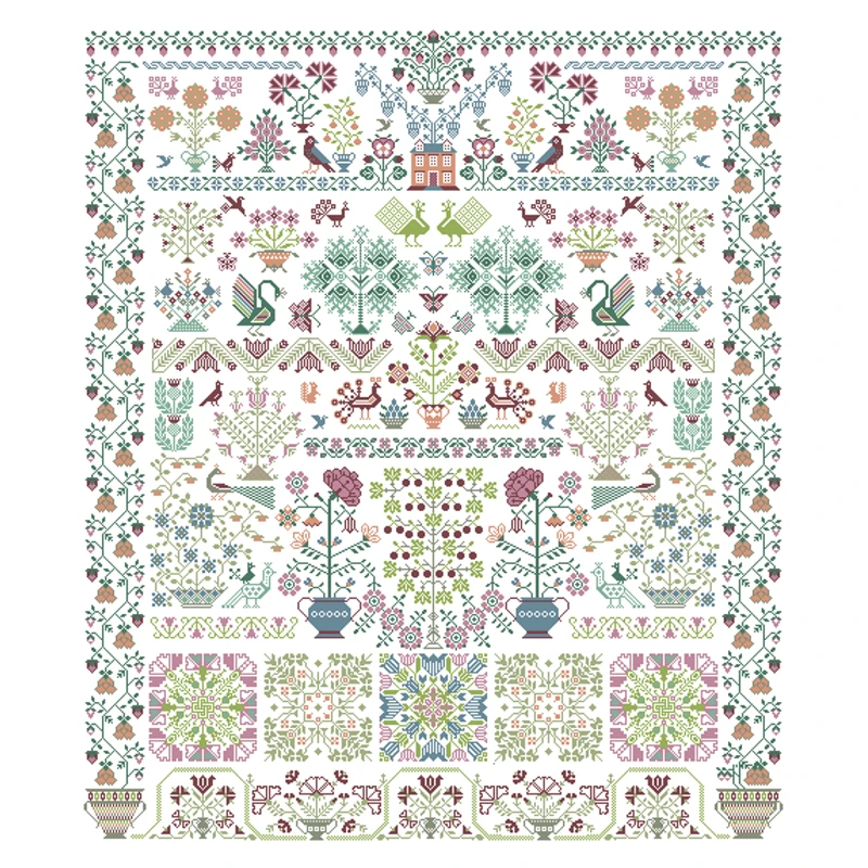 Garden of eternal blossoms kit punto croce cartoon pattern design 18ct 14ct 11ct unprint canvas ricamo ricamo fai da te