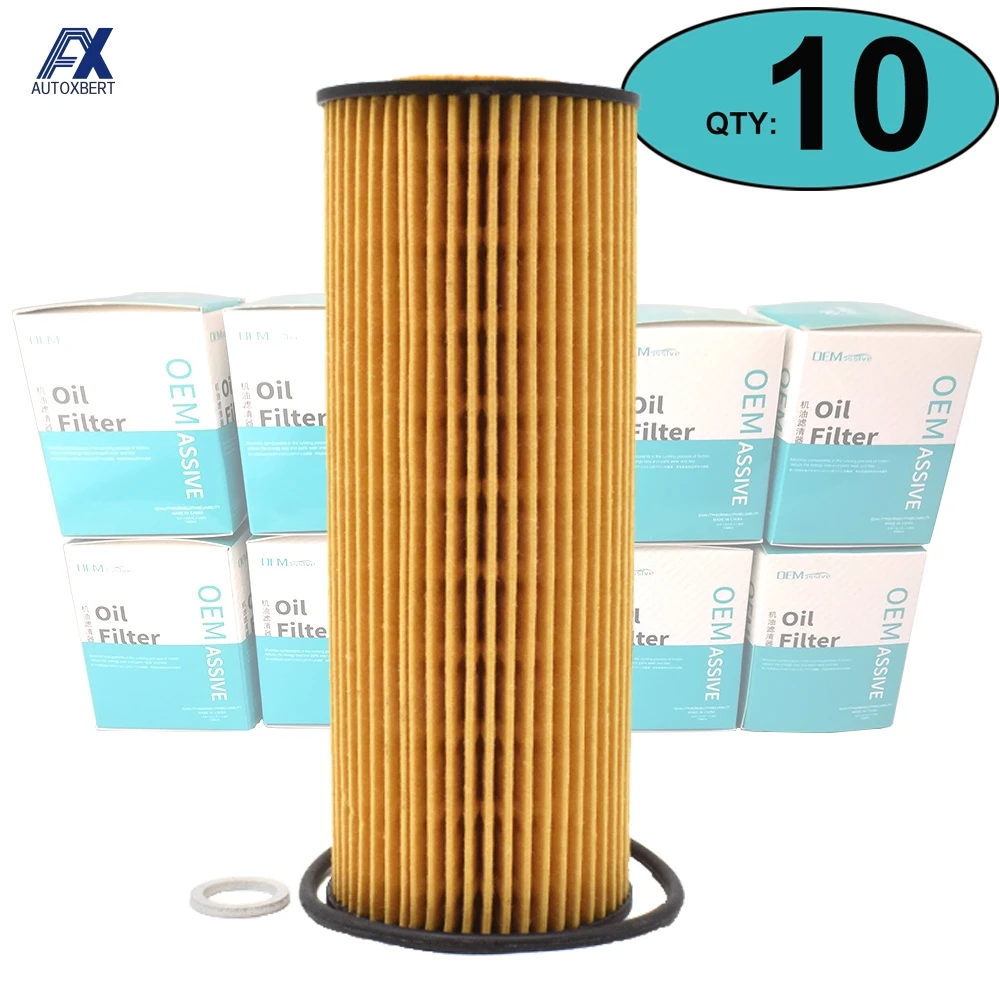 Set Of (10) 1041800109 Oil Filters For Mercedes-Benz M-Class Vito 200 E200 G320 220TE 300SE V200 Daewoo Korando SsangYong Kyron