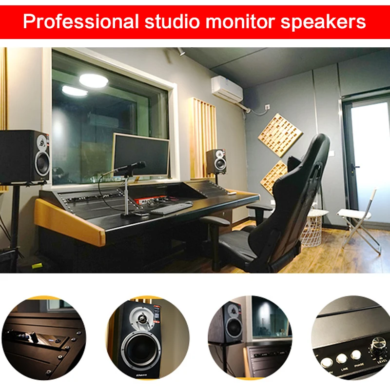 60W High-power Monitor Speaker 3 Inch Recording Studio Professional Speaker Home Fever Bluetooth HiFi Speaker Office Monitor