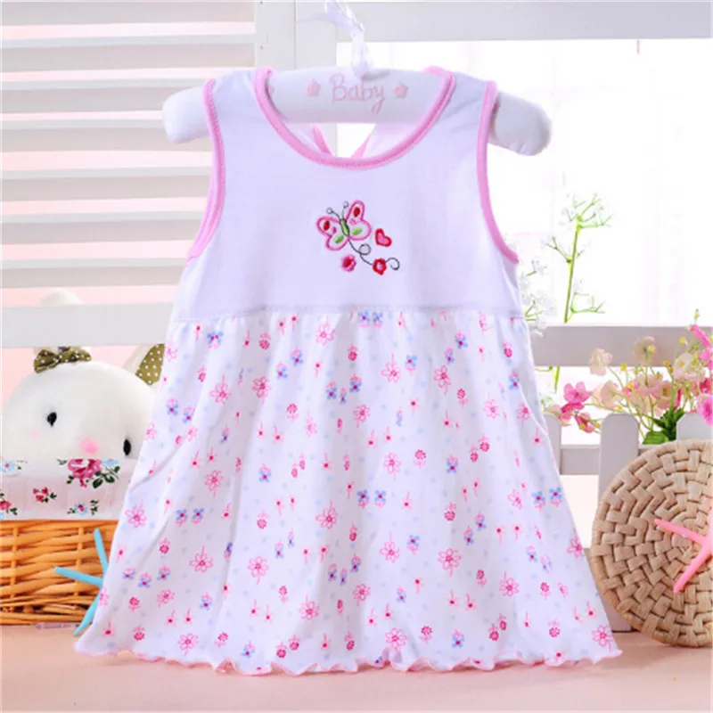 Hot Infant Baby Girl Dress Cotton Regular Sleeveless Dresses Casual Clothing 0-24 M For Summer