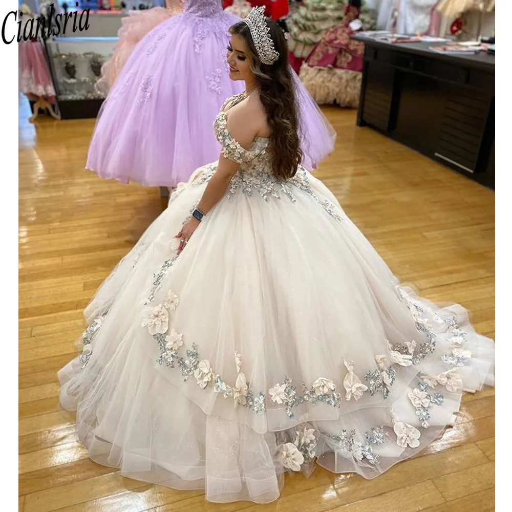 فساتين Quinceanera قبالة الكتف الكرة ثوب الحلو 16 سنة فساتين الأميرة لمدة 15 عاما vestidos دي 15 años anos