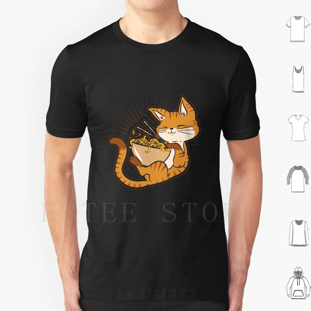 Kawaii Anime Cat Japanese Ramen Noodles T Shirt Men Cotton 6xl Ramen Cat Anime And Manga Anime Cat Ramen Kawaii Neko Kawaii Cat