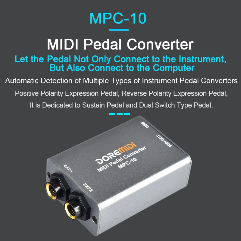 DOREMIDI Expression Pedal Converter Pedal Sustain Expander MPC-10