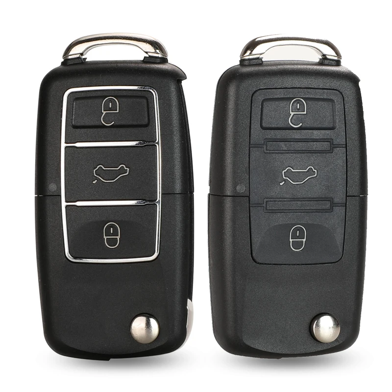 jingyuqin 3 Tombol remote Mobil Key flip Folding Key Shell Kasus Untuk Volkswagen Vw Jetta Golf Passat Beetle Skoda Kursi Polo B5