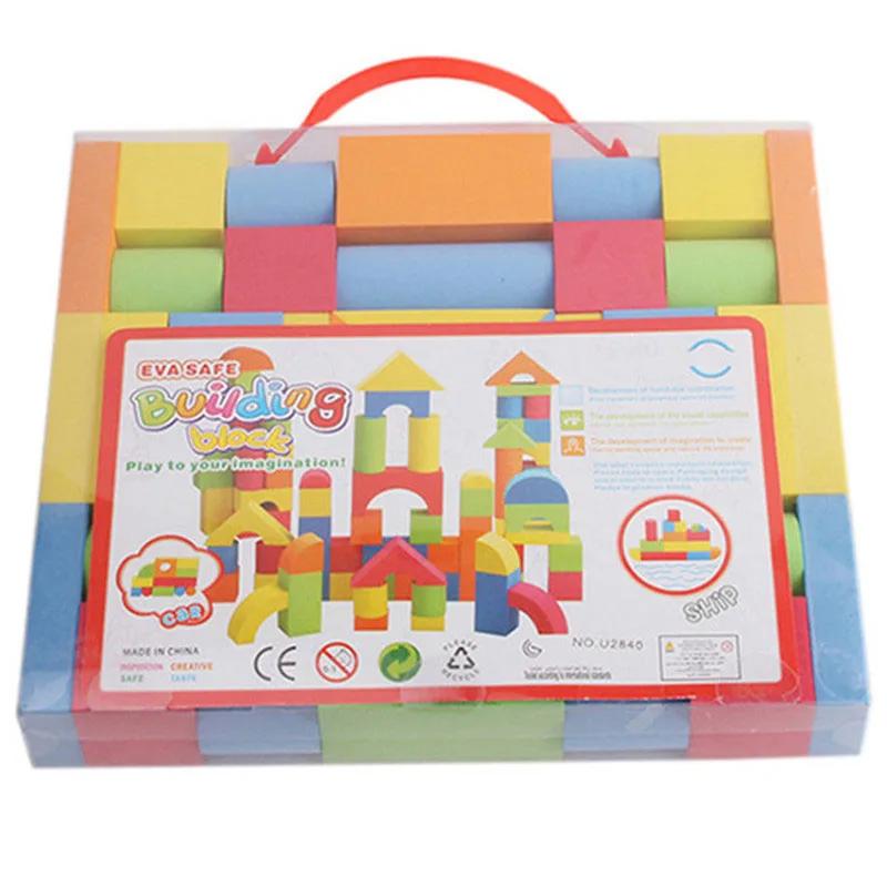 38PCS vendita calda EVA bambini sicuri costruzione di blocchi di mattoni costruzione di schiuma giocattolo morbido capretto bambini intelligenza esercizio assemblato