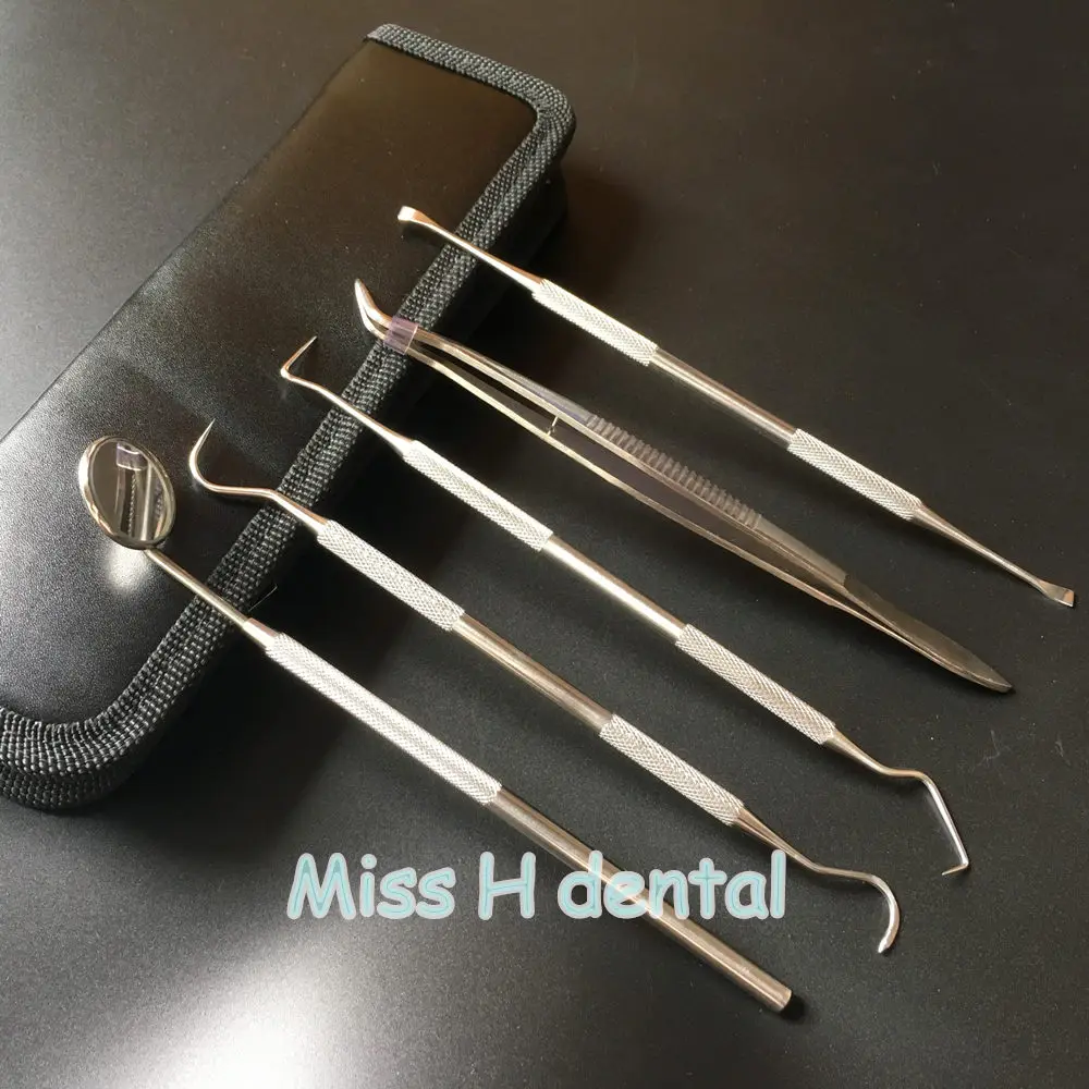 

5Pcs /set Stainless Dental Tool Set Kit Dentist Teeth Clean Hygiene Picks Mirror Oral Care