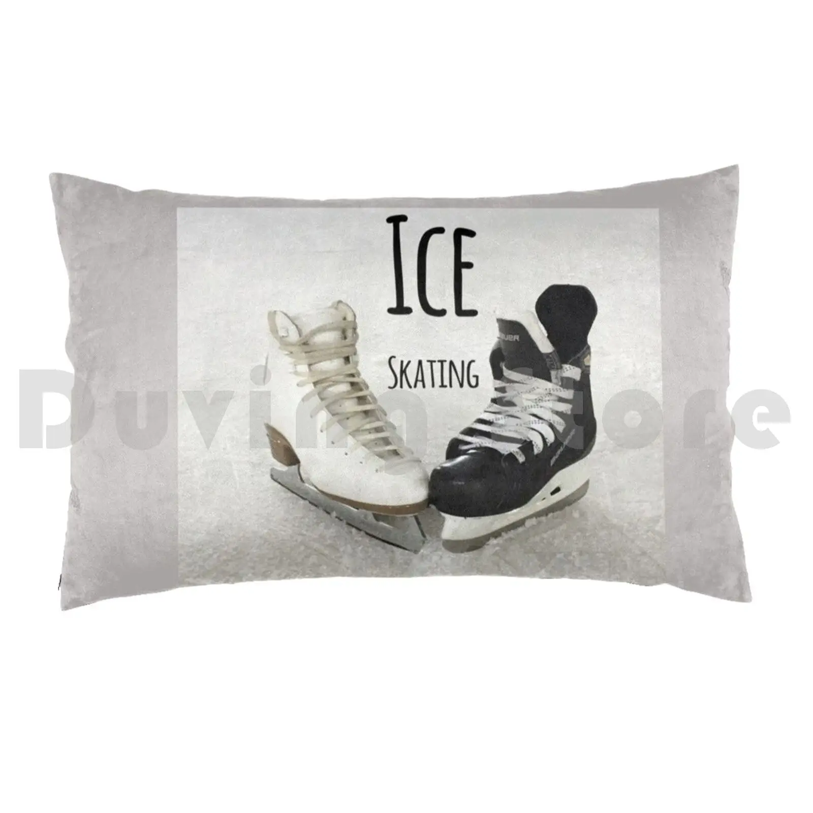 Ice Skating Pillow Case Printed 50x75 Ice Skating Winter Sports Canada Figure Skating Dancing On Ice Seasonal