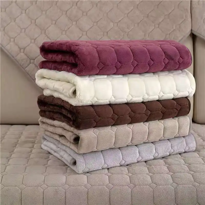 Sofa Kussen Pluche Antislip Verdikte Sofa Cover Kussen Flanel Sofa Cover Universele Effen Kleur Stofdicht Sofa seat Cover