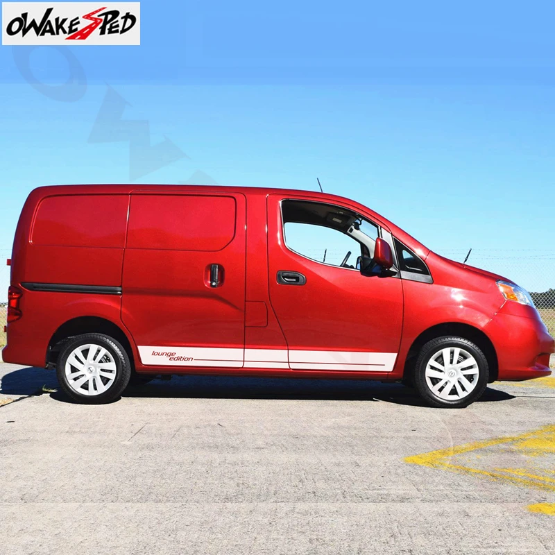 

1set Lounge Edition Graphics Vinyl Decals Car Side Stripes Skirt Decor Stickers For-Nissan Evalia NV200 Auto Body Sport Decals