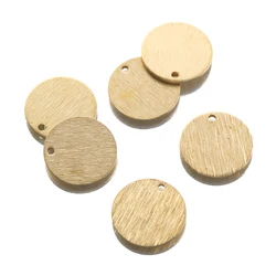 20Pcs/Lot Raw Brass Textured Flat Round Charms 15mm Circle Stamping Disc Pendants For Diy Earrings Necklace Jewelry Making Craft