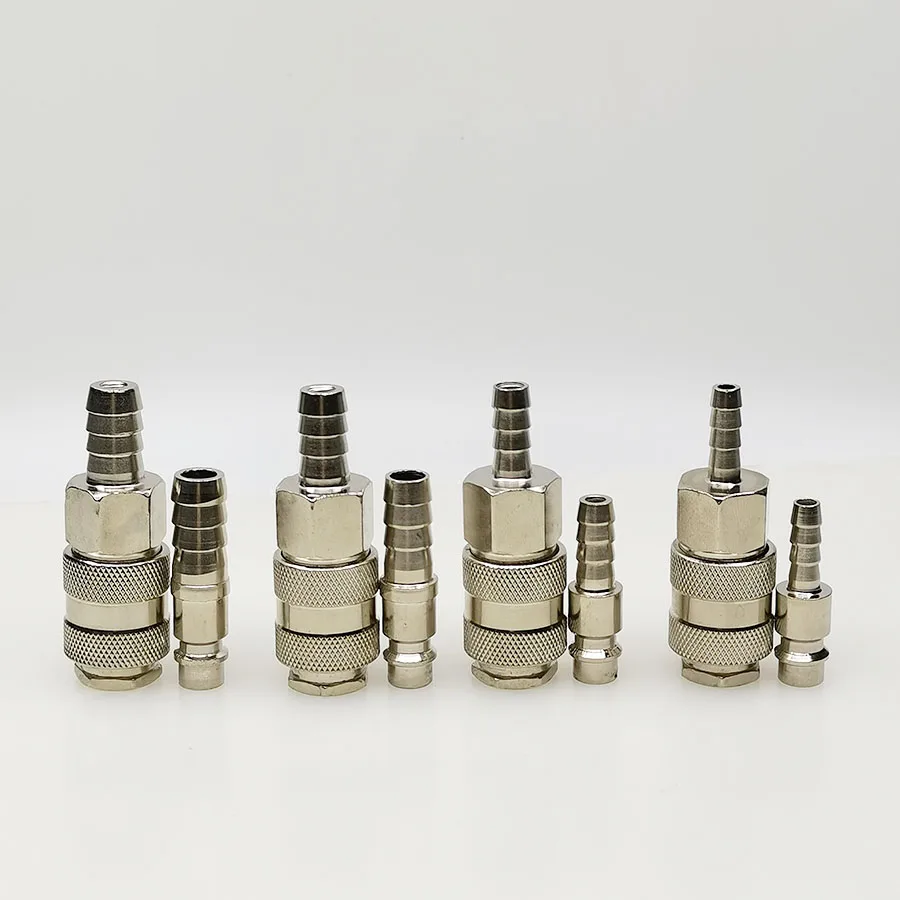 6mm/8mm/10mm/12mm Hose Barb EU Type Socket + Plug Pneumatic Fitting European Standard Quick Connector Adapter For Air Compressor