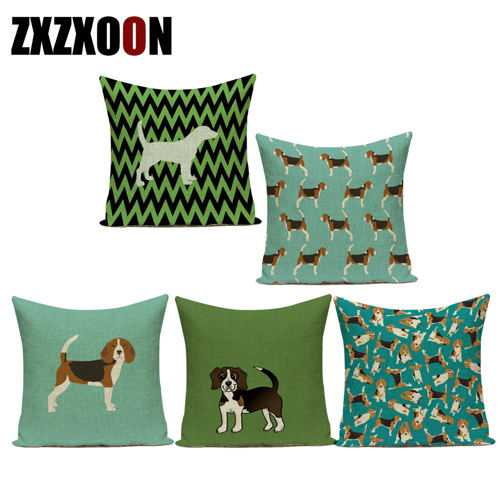 

Decorative Throw Pillows Animals Dog Beagle Polyester Sofa Home Cushion Cover Pillowcase for Car Bedroom Capa De Almofadas