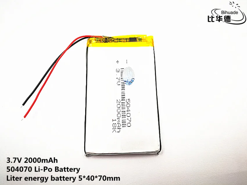 リットルエネルギーバッテリーグッド Qulity の 3.7V 、 2000mAH 、 504070 ポリマーリチウムイオン/リチウムイオン電池のためのおもちゃ、電源銀行、 GPS 、 mp3 、 mp4