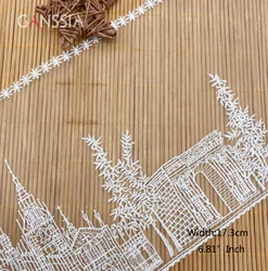 Width:17.3cm (6.92 inch) Water-Soluble Lace Trim Ivory White Hair Laces for Curtain Wedding Cloth Dress Sewing(ss-2379)