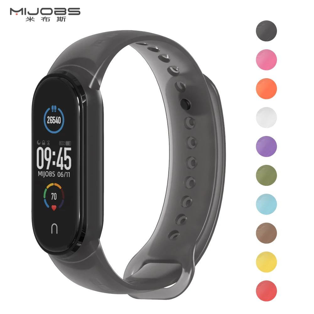 Для Mi Band 5 ремень полупрозрачный для Mi Band 6 браслет силиконовый браслет для Xiaomi Mi Band 3 4 NFC глобальная версия наручные часы