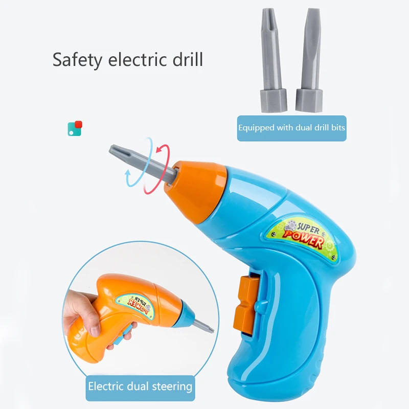 เจาะ Disassembly Assembly สกรู3D ปริศนาของเล่นอาคารบล็อกของเล่น DIY ไฟฟ้าเจาะชุดเด็กของเล่นเพื่อการศึกษาเด็ก