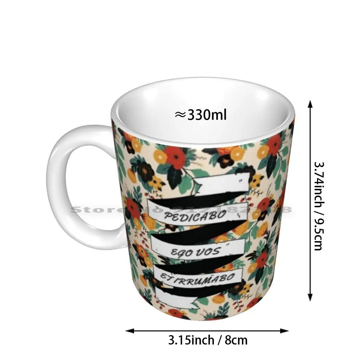 Catullus 16-Floral Ceramic Mugs Coffee Cups Milk Tea Mug Catullus 16 Latin Latin Saying Love Flowers Pretty Ancient Roman