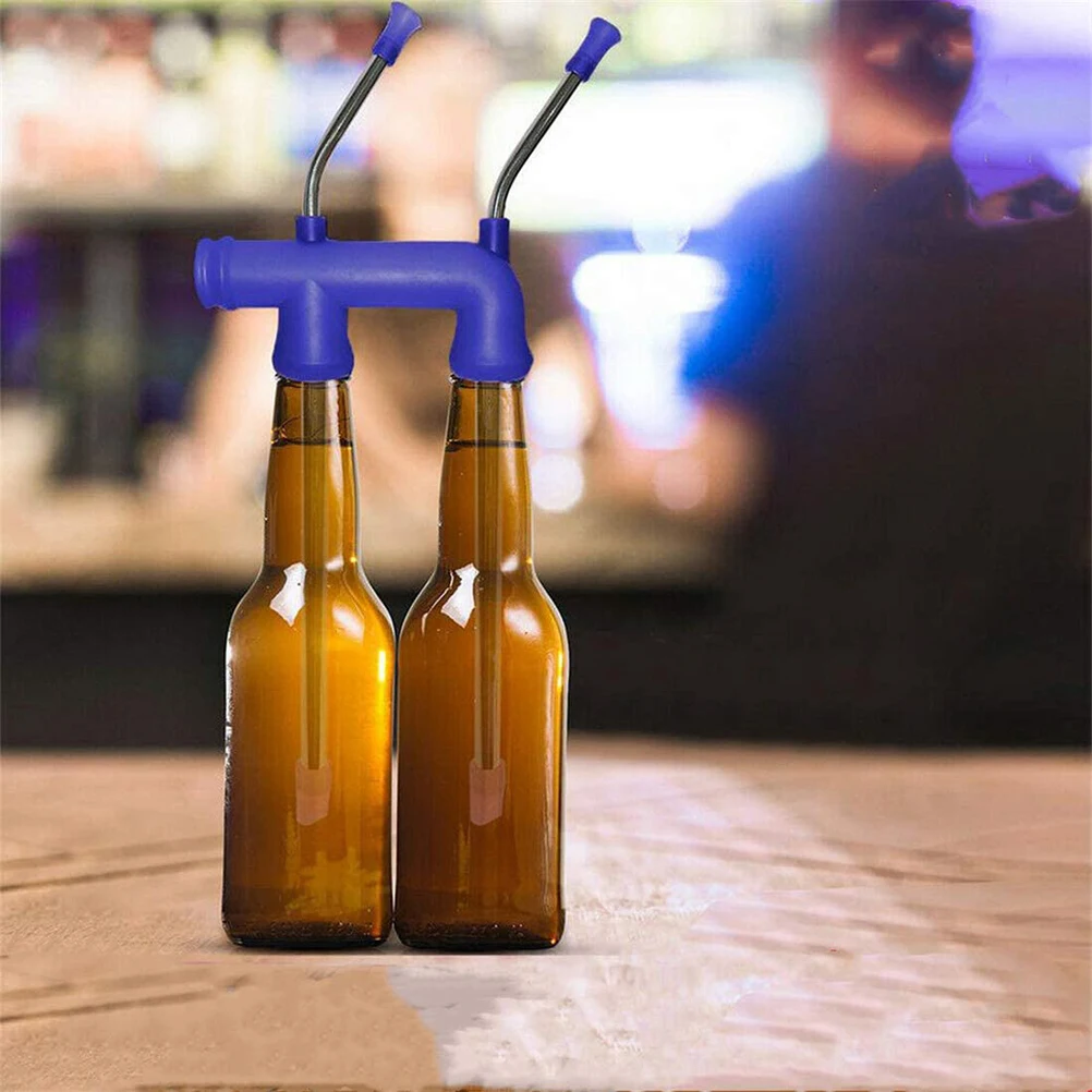 1Pcs Double Snorkel Drinking Beer straw Dispenser Bar Tool Christmas Home Party Bar Tools