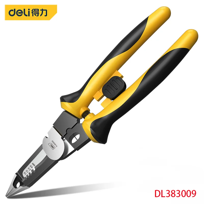 

Deli Six-in-One Multifunctional Wire Stripper Wire Cutter Electric Wire Stripping Crimping Vise Electrician Pliers Pressure Line