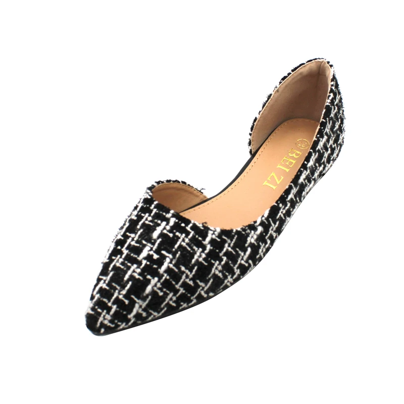 Donne Tacco Piatto Pattini di Estate Office Lady di Lavoro Scarpe Appartamenti Classic Plaid Punta A Punta Bocca Superficiale Slip on Scarpe Da