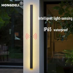 Lâmpada de parede de controle de luz inteligente, impermeável, moderno, exterior, aço inoxidável, sensores de luz, IP65, 110V, 220V, novo