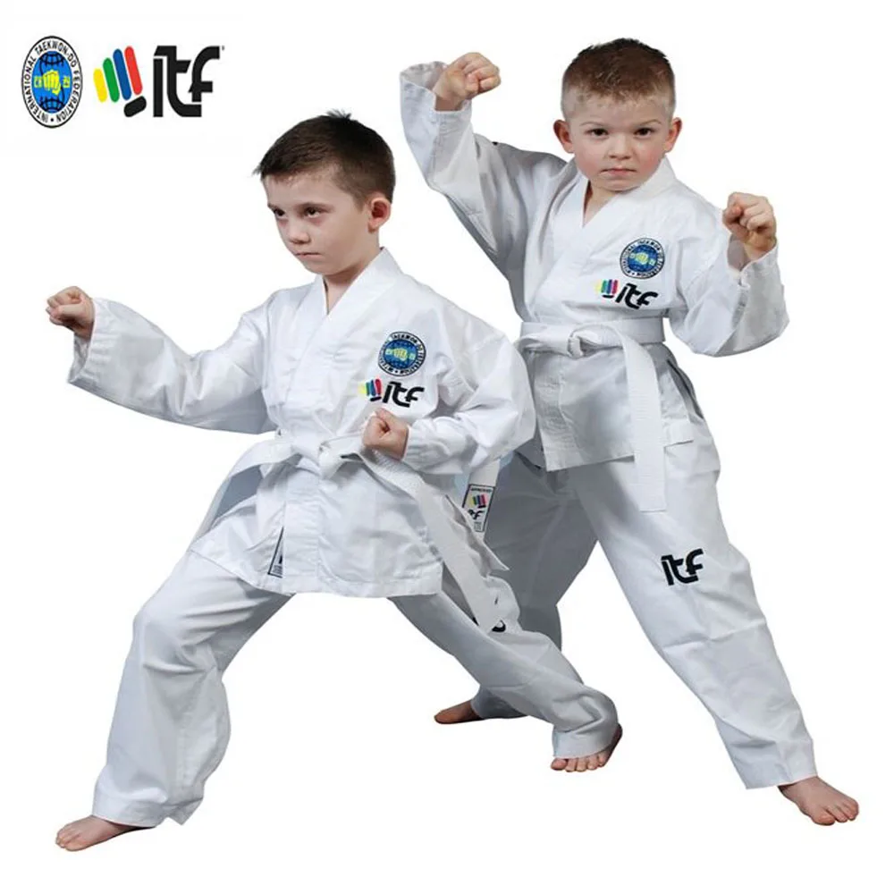 ITF Approve Taekwondo Uniform Professional Student Doboks with Embroidery Pattern Kimono Taekwondo Training Uniform