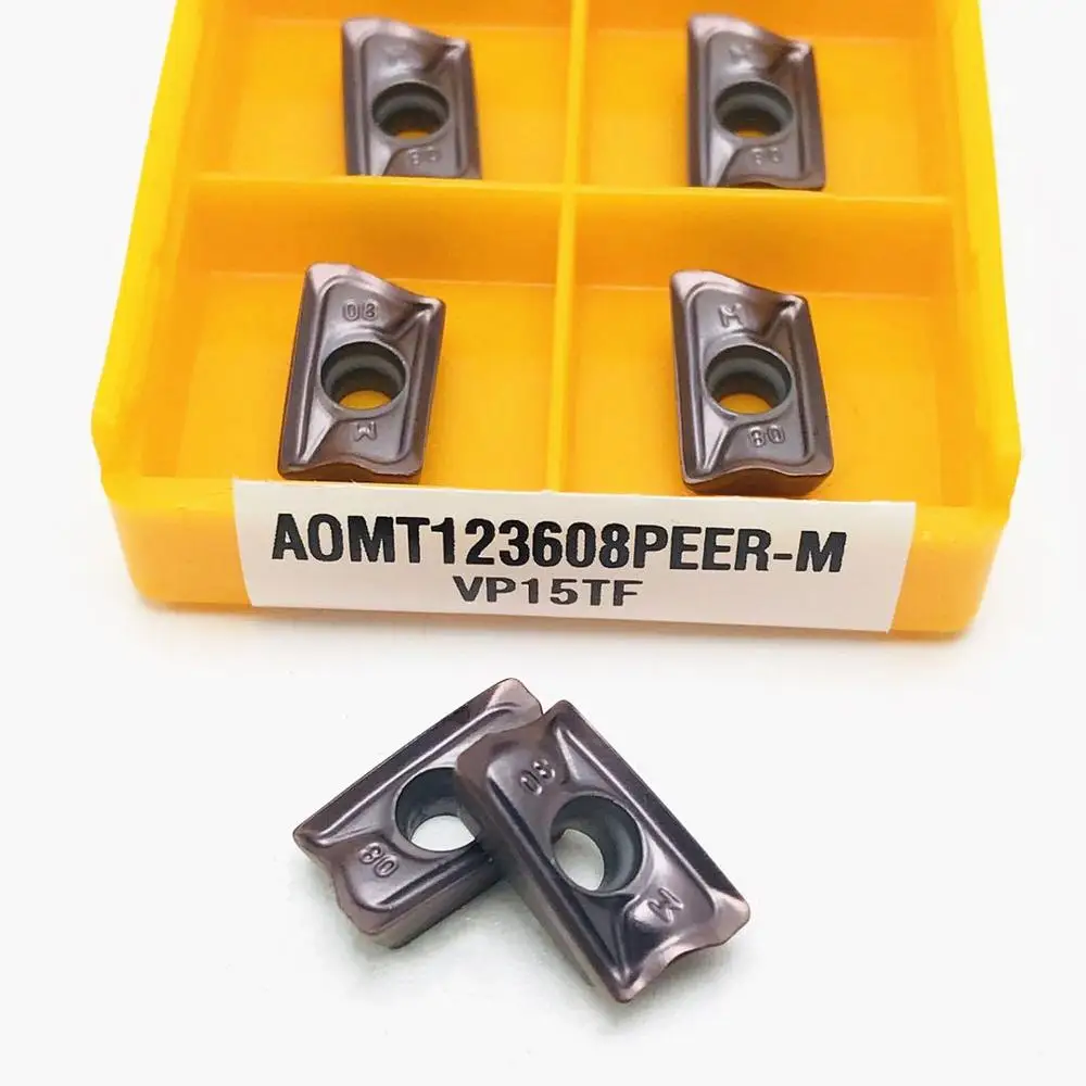 Carbide inserts AOMT123608 PEER M VP15TF CNC mechanical milling inserts AOMT123608 CNC machine parts milling cutter lathe cutter