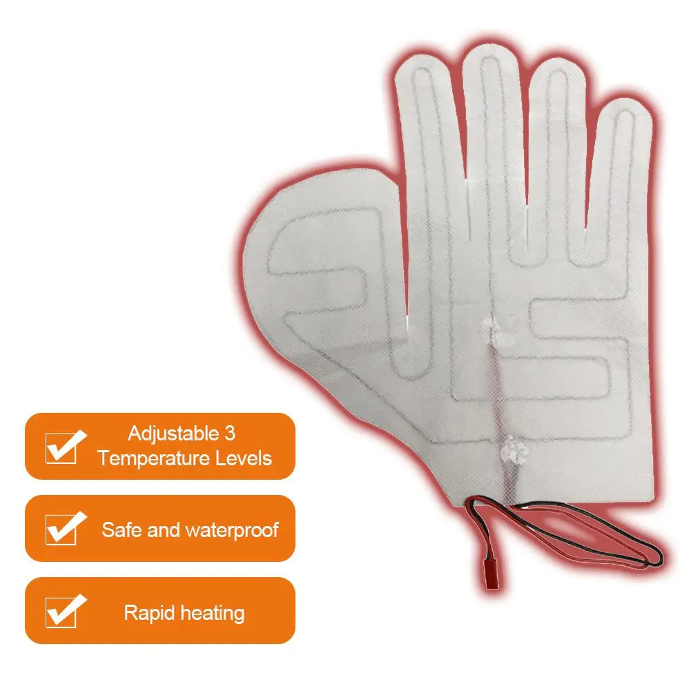 Glove Heating Sheet Composite Fiber DC 7.4V USB Temperature Adjustment Electric Heating Pads For Winter Motorcycle Heated Gloves