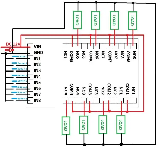 Tube numérique multifonction à 8 canaux, 12V, retardateur de temps LED, relais de puissance, moteur de synchronisation