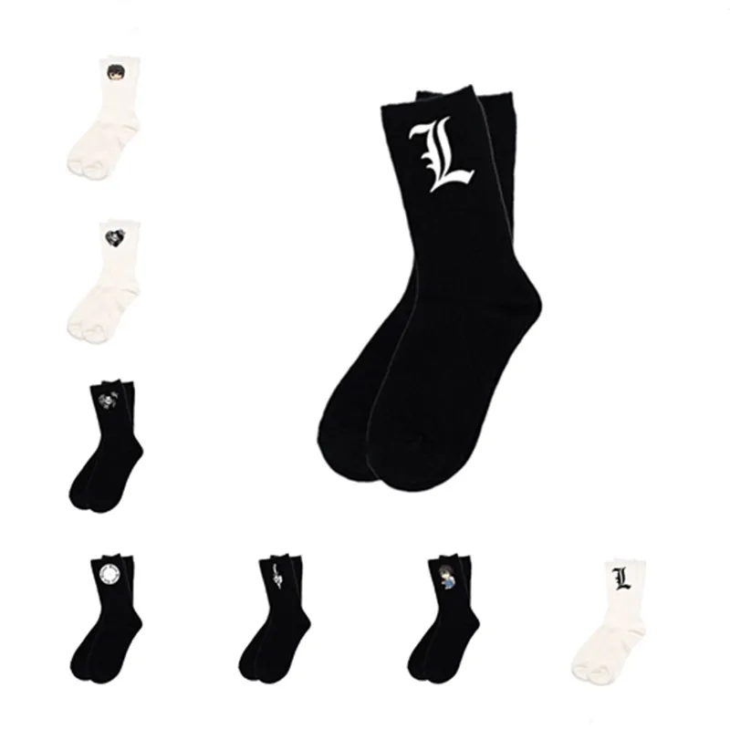 Anime Sockings Death Note Cosplay Superhero Personality Trend Ship Socks Cartoon Adult Socks Deathnote Prop Gift