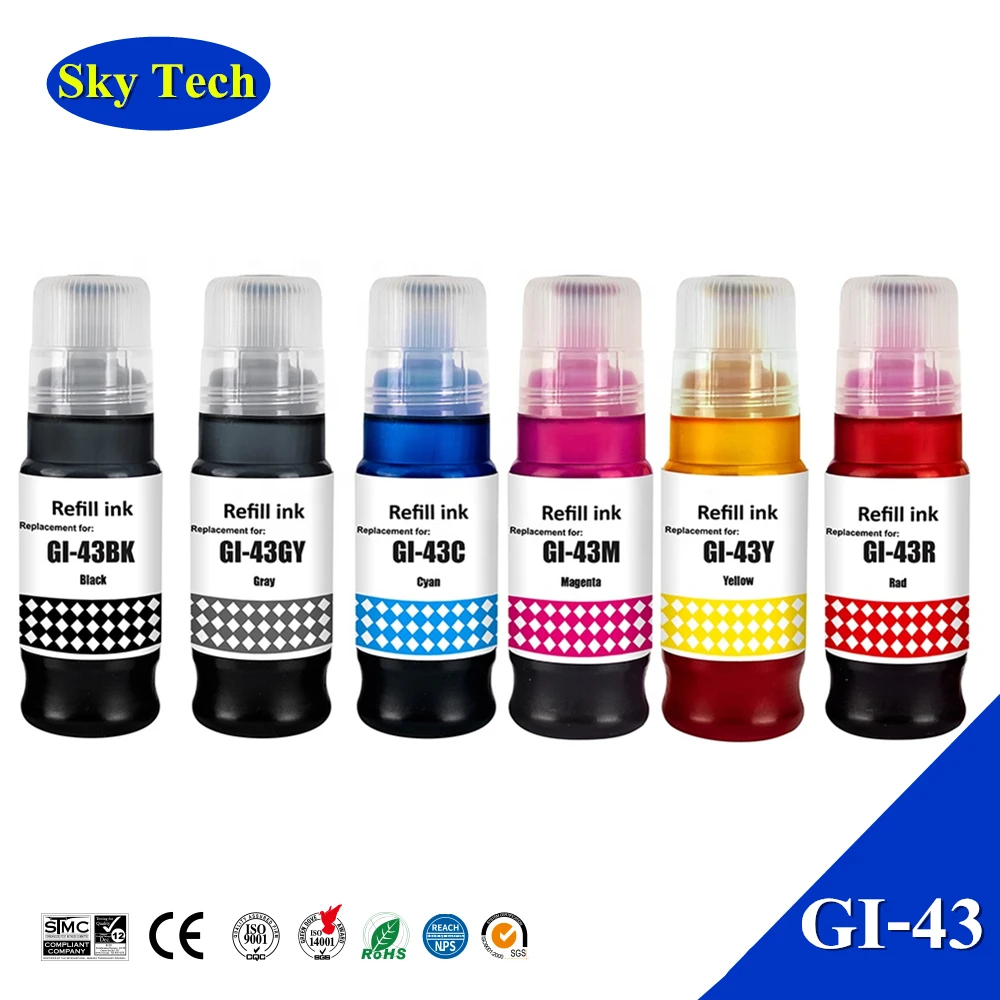 Sky Premium Color Ink GI43 GI-43 GI 43  Quality Refill Ink For Canon Pixma G540 G640 printer .