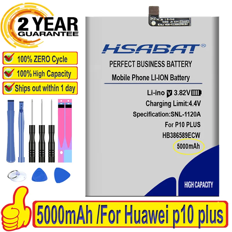 HSABAT 100% New Top 5000mAh Battery for Huawei Ascend P10 Plus Nova 3 4 L21 VKY-AL00 View 10 Lite V10 / Honor 8X / Mate 20 lite