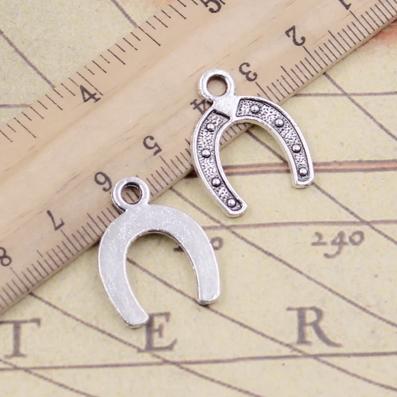 20 sztuk Charms szczęście podkowa powodzenia talizman 24x18mm tybetański brąz srebrny kolor antyczne tworzenia biżuterii DIY Handmade Craft wisiorki