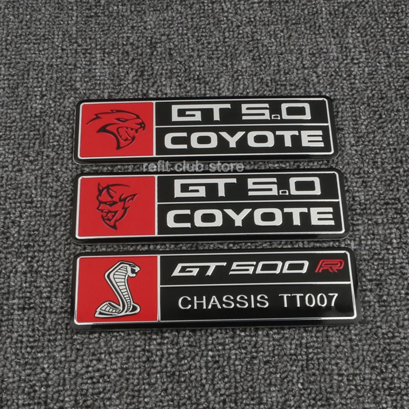 3D Metal GT500 GT350 COYOTE Nameplate Body Stickers For Ford Mustang Shelby GT Car Stickers