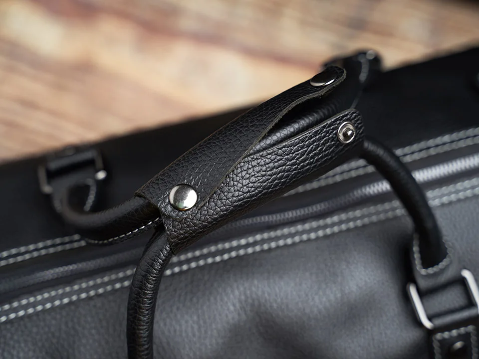 Männer Reisetasche Aus Echtem Leder Casual Hand Gepäck Tasche Hohe Kapazität Duffle Schulter Schuh Tasche Für 17 Zoll Laptop NUPUGOO – Detail 27