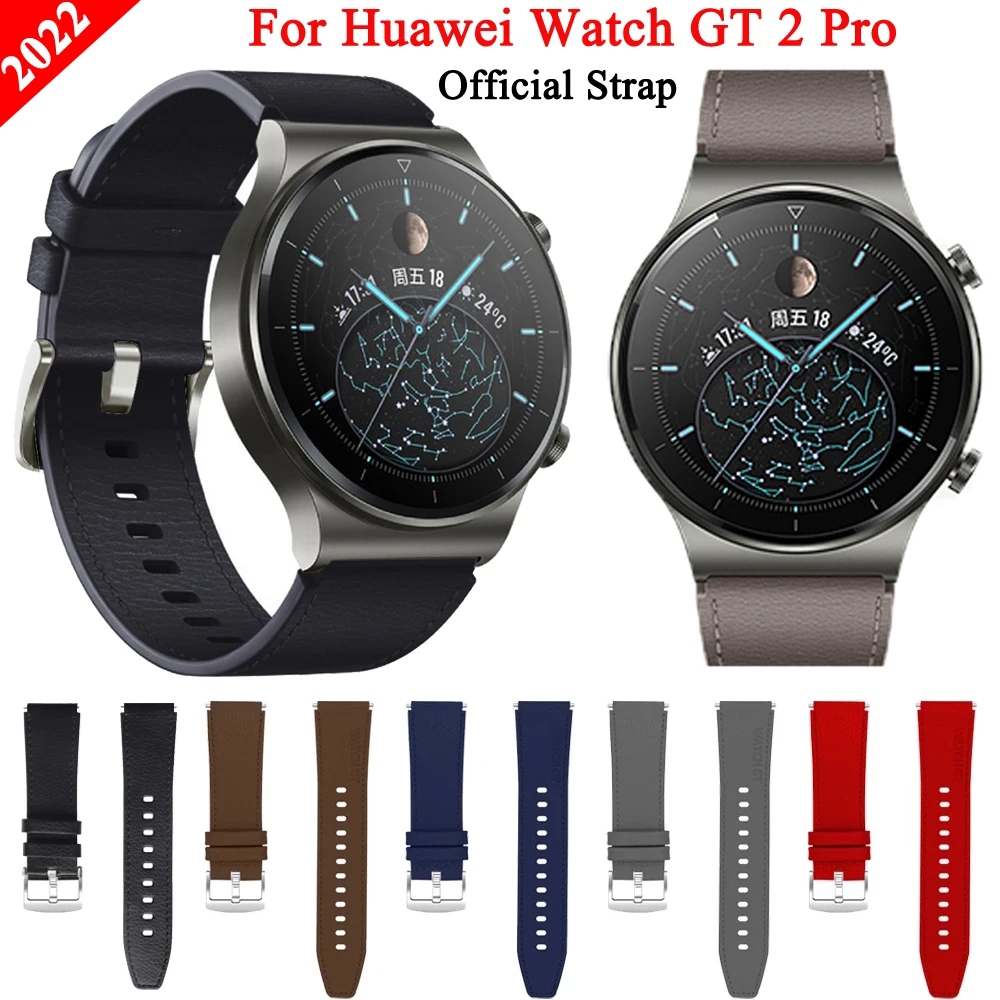 22mmOfficial Leather Strap Band For Huawei Watch Gt 2 Pro Sport Original Watchband Gt2 Pro Wristband Replacement Bracelet Correa