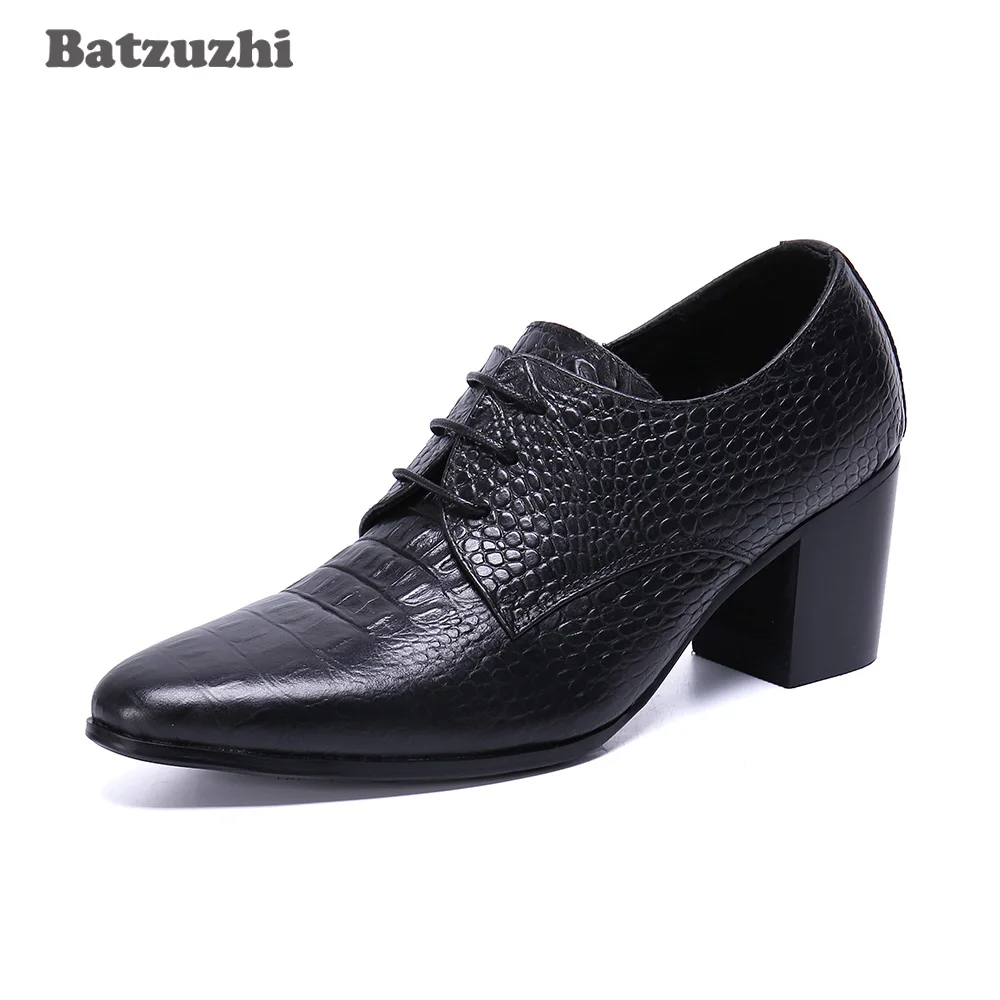 Batzuzhi Italian Type Men Shoes Pointed Toe Black Leather Ankle Boots Men Lace-up Formal Party and Wedding Men's Boots Botas!